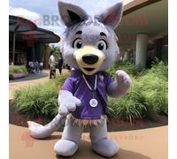 Personnage De Costume De Mascotte Redbrokoly Lavender Dingo Habillé D'une Barboteuse Et De Porte-Clés Multicolore