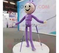 Personnage De Costume De Mascotte Redbrokoly Lavender Tightrope Walker Habillé D'un Pantalon Et D'épingles À Cheveux Multicolore