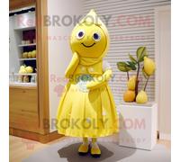 Personnage De Costume De Mascotte Redbrokoly Lemon Habillé D'une Robe Trapèze Et De Châles Multicolore