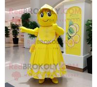 Personnage De Costume De Mascotte Redbrokoly Lemon Habillé D'une Robe Trapèze Et De Châles Multicolore