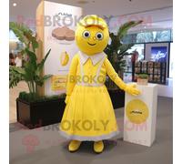 Personnage De Costume De Mascotte Redbrokoly Lemon Habillé D'une Robe Trapèze Et De Châles Multicolore