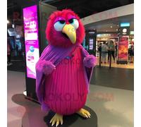 Personnage De Costume De Mascotte Redbrokoly Magenta Kiwi Habillé Avec Une Robe De Soirée Et Des Clips D'écharpe Multicolore