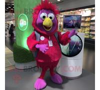 Personnage De Costume De Mascotte Redbrokoly Magenta Kiwi Habillé D'une Chemise En Popeline Et De Montres Numériques Multicolore