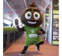 Personnage De Costume De Mascotte Redbrokoly Olive Guinness Habillé D'un Short De Course Et De Colliers Multicolore