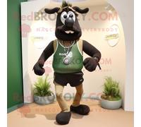 Personnage De Costume De Mascotte Redbrokoly Olive Guinness Habillé D'un Short De Course Et De Colliers Multicolore