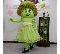 Personnage De Costume De Mascotte Redbrokoly Olive Irish Dancing Shoes Habillé D'une Robe De Cocktail Et De Pochettes Multicolore