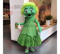 Personnage De Costume De Mascotte Redbrokoly Olive Irish Dancing Shoes Habillé D'une Robe De Cocktail Et De Pochettes Multicolore