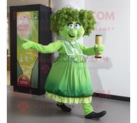 Personnage De Costume De Mascotte Redbrokoly Olive Irish Dancing Shoes Habillé D'une Robe De Cocktail Et De Pochettes Multicolore