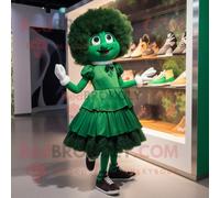 Personnage De Costume De Mascotte Redbrokoly Olive Irish Dancing Shoes Habillé D'une Robe De Cocktail Et De Pochettes Multicolore