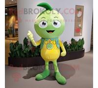 Personnage De Costume De Mascotte Redbrokoly Olive Lemon Habillé Avec Un Jean Skinny Et Des Broches Multicolore