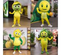 Personnage De Costume De Mascotte Redbrokoly Olive Lemon Habillé Avec Un Jogging Et Des Bagues Multicolore