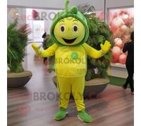 Personnage De Costume De Mascotte Redbrokoly Olive Lemon Habillé Avec Un Jogging Et Des Bagues Multicolore
