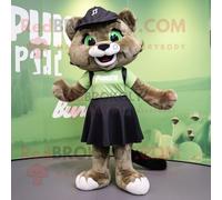 Personnage De Costume De Mascotte Redbrokoly Olive Puma Habillé D'une Jupe Plissée Et De Lacets De Chaussures Multicolore