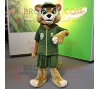 Personnage De Costume De Mascotte Redbrokoly Olive Puma Habillé D'une Jupe Plissée Et De Lacets De Chaussures Multicolore