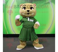Personnage De Costume De Mascotte Redbrokoly Olive Puma Habillé D'une Jupe Plissée Et De Lacets De Chaussures Multicolore