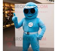 Personnage De Costume De Mascotte Redbrokoly Para Commando Bleu Ciel Habillé D'un Maillot De Bain Une Pièce Et De Bracelets Multicolore