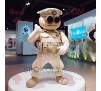 Personnage De Costume De Mascotte Redbrokoly Para Commando Crème Habillé D'un Bikini Et De Boutons De Manchette Multicolore