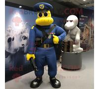 Personnage De Costume De Mascotte Redbrokoly Para Commando De La Marine Vêtu D'une Robe De Bal Et De Porte-Documents Multicolore