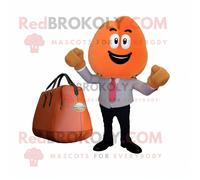 Personnage De Costume De Mascotte Redbrokoly Peach Boxing Glove Habillé D'un Blazer Et De Sacs Fourre-Tout Multicolore