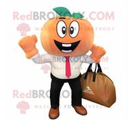 Personnage De Costume De Mascotte Redbrokoly Peach Boxing Glove Habillé D'un Blazer Et De Sacs Fourre-Tout Multicolore