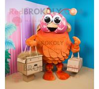 Personnage De Costume De Mascotte Redbrokoly Peach Hermit Crab Habillé Avec Un Bikini Et Des Pochettes Multicolore