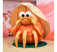 Personnage De Costume De Mascotte Redbrokoly Peach Hermit Crab Habillé Avec Un Bikini Et Des Pochettes Multicolore