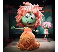 Personnage De Costume De Mascotte Redbrokoly Peach Medusa Habillé D'une Mini Jupe Et De Cravates Multicolore