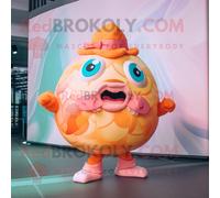 Personnage De Costume De Mascotte Redbrokoly Peach Piranha Habillé D'un Maillot De Bain Une Pièce Et De Noeuds Papillon Multicolore