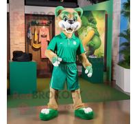Personnage De Costume De Mascotte Redbrokoly Puma Vert Habillé D'un Bermuda Et De Pinces À Chaussures Multicolore