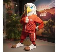 Personnage De Costume De Mascotte Redbrokoly Red Haast S Eagle Habillé Avec Un Jogging Et Des Lacets De Chaussures Multicolore