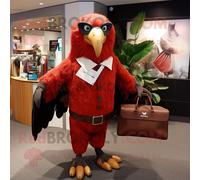 Personnage De Costume De Mascotte Redbrokoly Red Haast S Eagle Habillé D'un Chemisier Et De Porte-Documents Multicolore