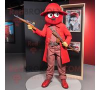 Personnage De Costume De Mascotte Redbrokoly Red Sniper Habillé D'un Jean Boyfriend Et De Boutons De Manchette Multicolore
