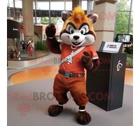Personnage De Costume De Mascotte Redbrokoly Rust Skunk Habillé D'une Robe Fourreau Et De Boutons De Manchette Multicolore