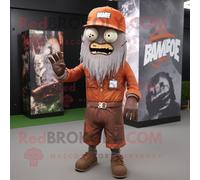 Personnage De Costume De Mascotte Redbrokoly Rust Zombie Habillé D'une Robe Fourreau Et De Bonnets Multicolore
