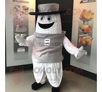 Personnage De Costume De Mascotte Redbrokoly Silver Bbq Ribs Habillé Avec Un Pantalon Habillé Et Des Épingles À Chapeau Multicolore