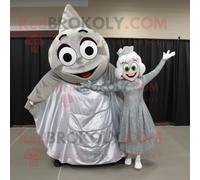 Personnage De Costume De Mascotte Redbrokoly Silver Pizza Habillé D'une Robe De Soirée Et De Sacs Messenger Multicolore