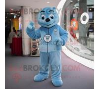 Personnage De Costume De Mascotte Redbrokoly Sky Blue Ice Habillé D'une Combinaison Et De Porte-Monnaie Multicolore