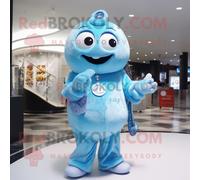 Personnage De Costume De Mascotte Redbrokoly Sky Blue Ice Habillé D'une Combinaison Et De Porte-Monnaie Multicolore