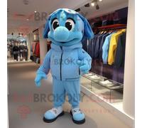 Personnage De Costume De Mascotte Redbrokoly Sky Blue Special Air Service Habillé D'un Short De Course Et De Gants Multicolore