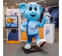 Personnage De Costume De Mascotte Redbrokoly Sky Blue Special Air Service Habillé D'un Short De Course Et De Gants Multicolore