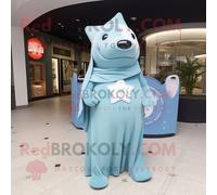 Personnage De Costume De Mascotte Redbrokoly Sky Blue Stellar S Sea Cow Habillé D'une Robe Taille Empire Et De Broches Multicolore