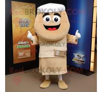 Personnage De Costume De Mascotte Redbrokoly Tan Fried Rice Habillé D'un Rash Guard Et De Carrés De Poche Multicolore