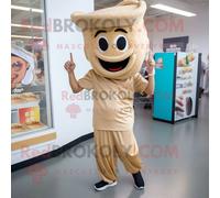 Personnage De Costume De Mascotte Redbrokoly Tan Pad Thai Habillé D'un Jogging Et D'un Chapeau Multicolore