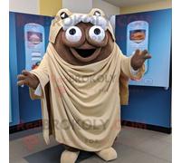 Personnage De Costume De Mascotte Redbrokoly Tan Pulled Pork Sandwich Habillé D'un Sweat À Capuche Et De Châles Multicolore