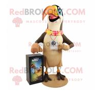 Personnage De Costume De Mascotte Redbrokoly Tan Toucan Habillé D'une Jupe Trapèze Et De Porte-Clés Multicolore