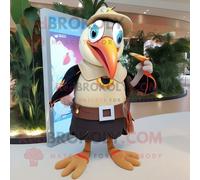 Personnage De Costume De Mascotte Redbrokoly Tan Toucan Habillé D'une Jupe Trapèze Et De Porte-Clés Multicolore