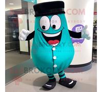 Personnage De Costume De Mascotte Redbrokoly Turquoise Candy Box Habillé D'un Smoking Et De Lacets De Chaussures Multicolore