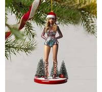 Personnage de dessin animé 2D à suspendre pour sapin de Noël rustique, petite figurine de Noël personnalisée pour concert, tourisme, voyage, décoration de Noël pour amateurs de musique et fans 2025