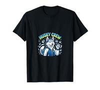 Personnage de Dessin animé Husky Crew, Mignon Chien d'hiver T-Shirt