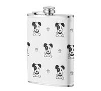 Personnage de dessin animé Jack Russell Terrier Animal,Flasque de poche plate de 8 oz en acier inoxydable 304, idéale pour les activités de plein air.